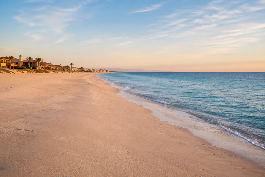 Playa Encanto quiet beach area in Puerto Peñasco with open coastline