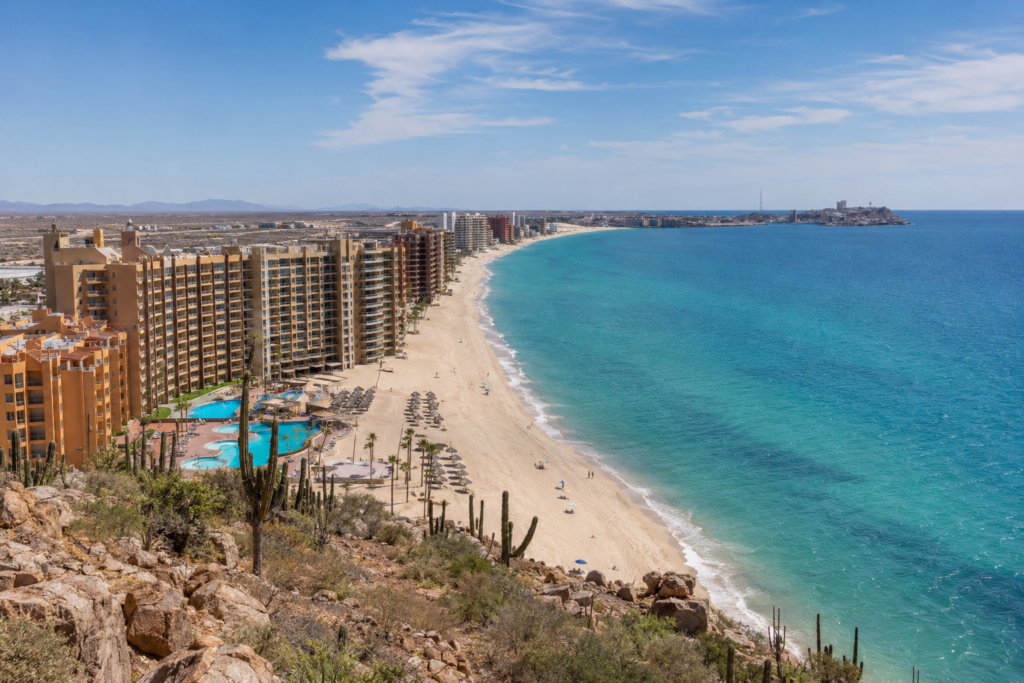 Rocky Point coastline with beach areas and resort zones along the Sea of Cortez
