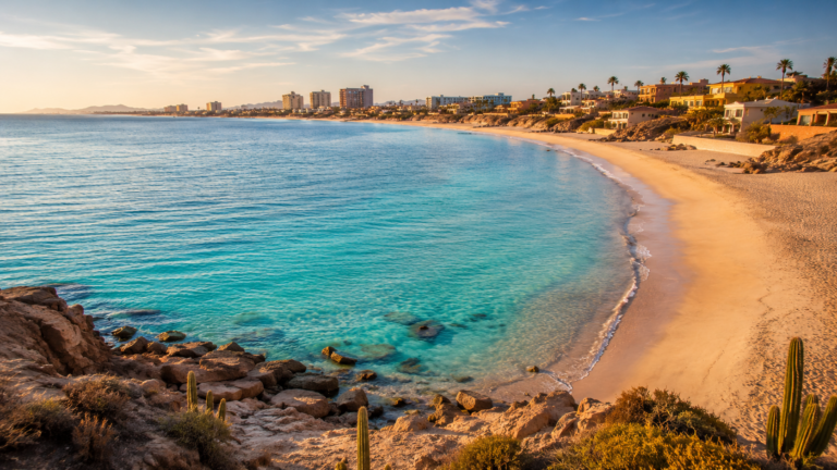 best beaches in Puerto Peñasco coastline with sand and Sea of Cortez